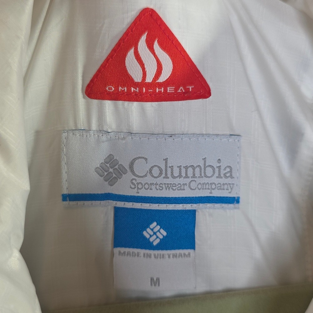 Columbia Omni-Heat White Quilted Puffer Vest Womens Medium Full Zip Insulated - Picture 2 of 16